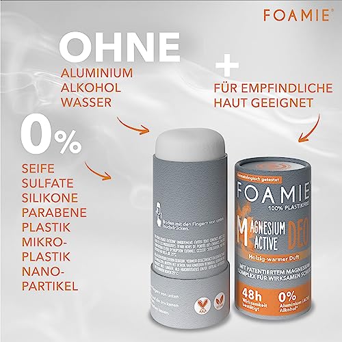 Deo-Stick Foamie Festes Deodorant Herren “Power Up”, Holzigem Duft