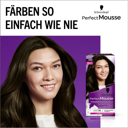 Haarfarbe dunkelbraun Perfect Mousse Schwarzkopf Permanente