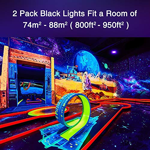 Schwarzlicht-Strahler Onforu 2er 50W LED UV Strahler, Schwarzlicht