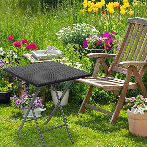 Gartentisch Relaxdays klappbar BASTIAN quadratisch