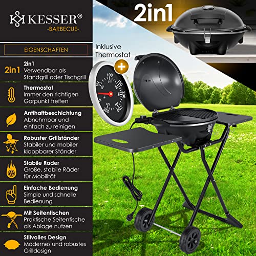 Standgrill KESSER ® elektrischer Elektrogrill 2in1 Tischgrill