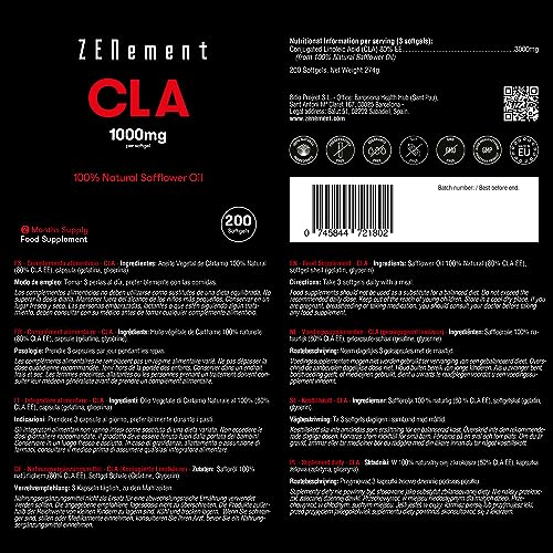 CLA-Kapseln Zenement CLA Kapseln, 1000 mg CLA, 200 Softgels