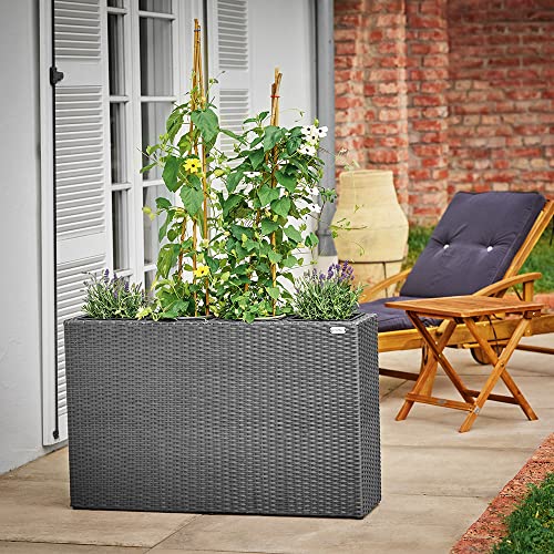 Pflanzkübel Casaria ® Blumenkasten 4 Innentöpfe Polyrattan