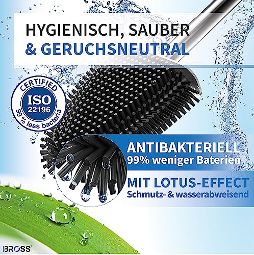 Klobürste BROSS ® Silikon – Patentierte Toilettenbürste – Schwarz