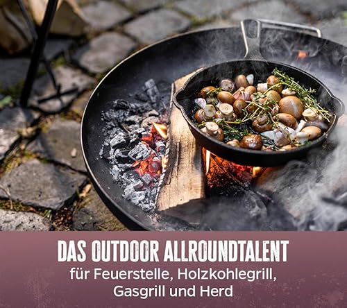 Gusseisen-Pfanne Grillfürst Gusseisenpfanne Grill mit Stielgriff