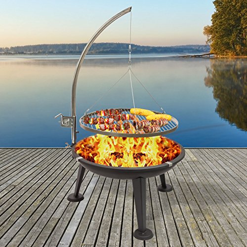 Schwenkgrill DEMA 3-Bein Rundgrill Holzkohlegrill Barbecue BBQ