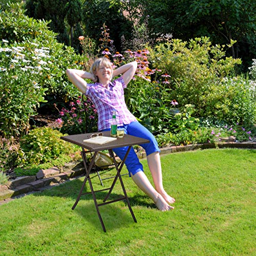 Gartentisch Relaxdays klappbar BASTIAN quadratisch