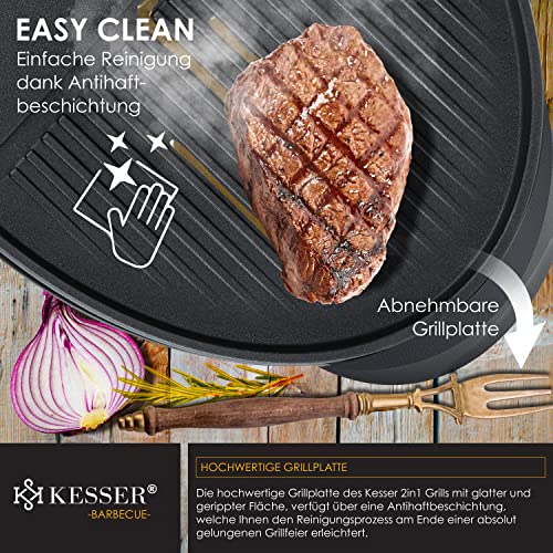 Standgrill KESSER ® elektrischer Elektrogrill 2in1 Tischgrill