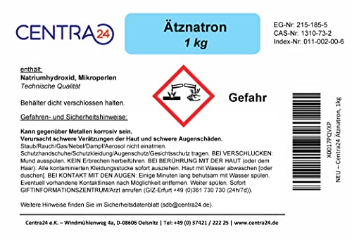 Rohrreiniger Centra24 Natriumhydroxid, Perlen, 1 KG in Dose