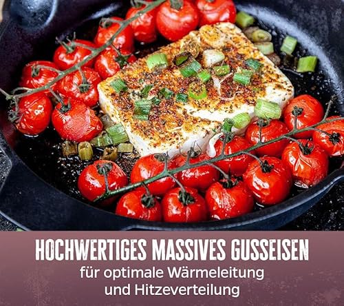 Gusseisen-Pfanne Grillfürst Gusseisenpfanne Grill mit Stielgriff