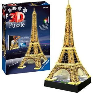 Puzzle 3D Ravensburger Puzzle 3D Tour Eiffel à Paris la nuit