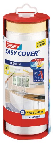Película protectora tesa Easy Cover Premium para trabajos de pintura, 2 en 1