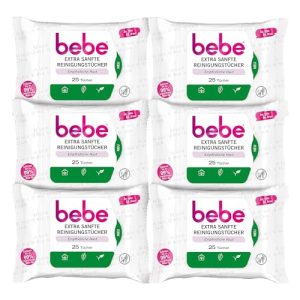 Make-up removal wipes BEBE extra gentle cleaning wipes, 6 x 25