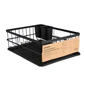 Abtropfgestell johseaty schwarz matt metall 42x315x155cm