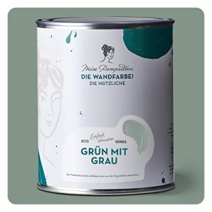 Pintura de pared lavable MissPompadour verde con gris 1L