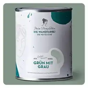 Abwaschbare wandfarbe misspompadour gruen mit grau 1l