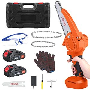 Cordless Pruning Saw Sentasi Mini Chainsaw with Battery, 6 & 4 Inch 2-in-1