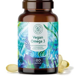Algeolje Alpha Foods Vegan Omega 3-80 veganske softgel kapsler