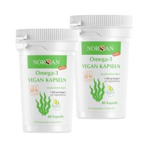Algeolie NORSAN Premium Omega 3 veganske kapsler pakke med 2