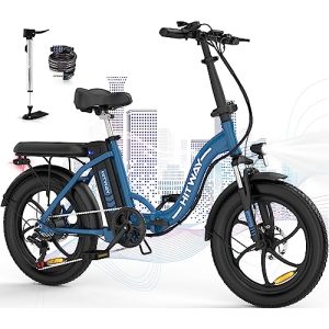 دراجة كهربائية قابلة للطي من الألومنيوم HITWAY E Bike دراجة كهربائية بإطارات سميكة مقاس 20 بوصة