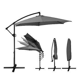 Cantilever umbrella Deuline ® Ø300 cm parasol + protective cover