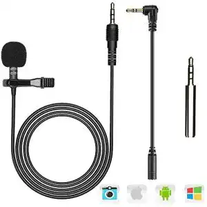 Ansteckmikrofon agptek lavalier mikrofon fuer handy und pc