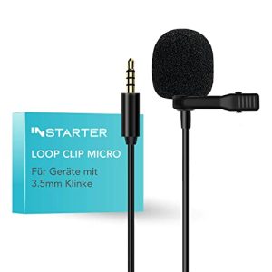 Microfone clip-on de lapela Instarter com conexão jack de 3,5 mm