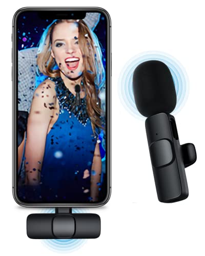 Ansteckmikrofon Ponovo Lavalier Mikrofon Wireless für iPhone