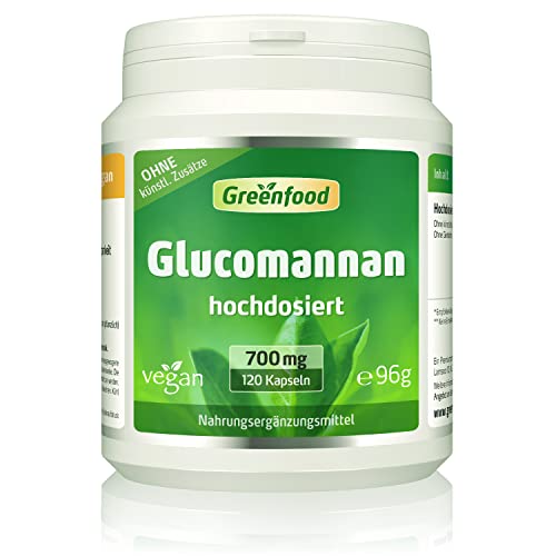 Étvágycsökkentő Greenfood Glucomannan, 700 mg, nagy dózisban