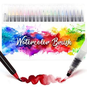 Akvarellpennor Amteker 24+1 Brush Pen Set, målning, penselpennor