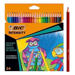 Suluboya kalemleri BIC Intensity renkli kalemler, üçgen boyama kalemleri