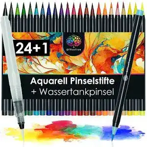 Aquarellstifte officetree 241 pinselstifte mit wasserstift