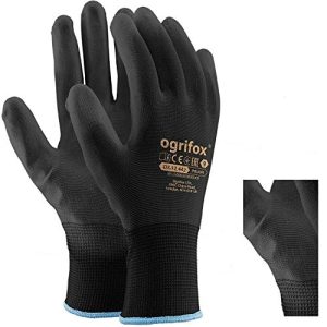 Ogrifox LTD work gloves, PU coated nylon, black