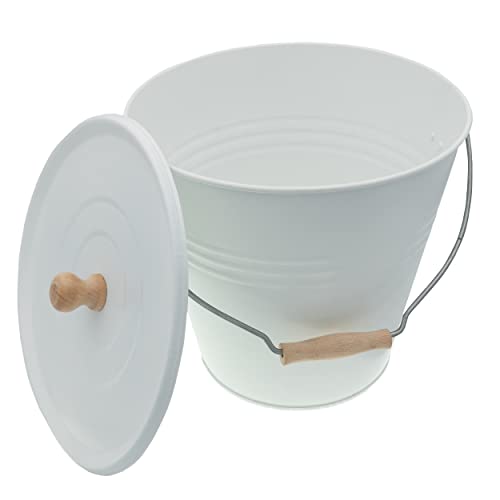 Ash bucket HRB zinc bucket with white lid 12 liters - ash bucket HRB zinc bucket with white lid 12 liters
