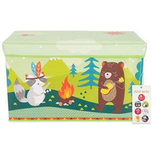 Boîte de rangement Bieco avec tabouret animaux de la forêt avec espace de rangement