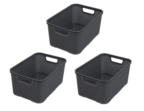 Aufbewahrungsbox BranQ, Home essential Kunststoff Korb Rattan