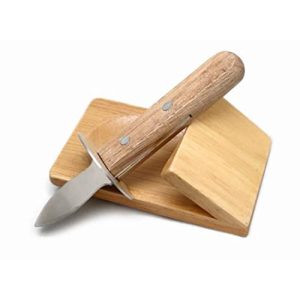 Couteau à huîtres NERTHUS avec socle, bois, acier inoxydable