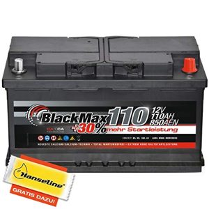 Автомобильный аккумулятор BlackMax 12В 110Ач пусковая мощность на 30% больше