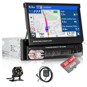 Bilradio med navigationssystem Hikity bilradio Bluetooth 1 Din med navigationssystem