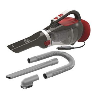 Black+Decker 12V car vacuum cleaner with brush attachment