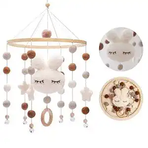 Baby mobile promise babe mobile kaninchen holz mit filzbaellen