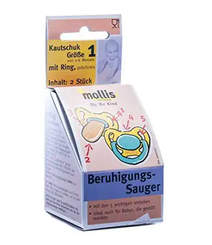 Baby Schnuller Mollis Beruhigungssauger aus Kautschuk, 2 Stück