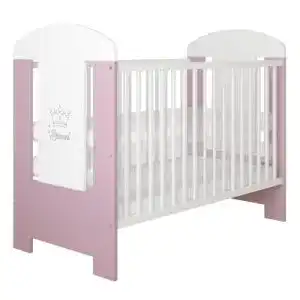 Babybett LCP Kids 120×60 cm in Weiß-Rosa für Kinder