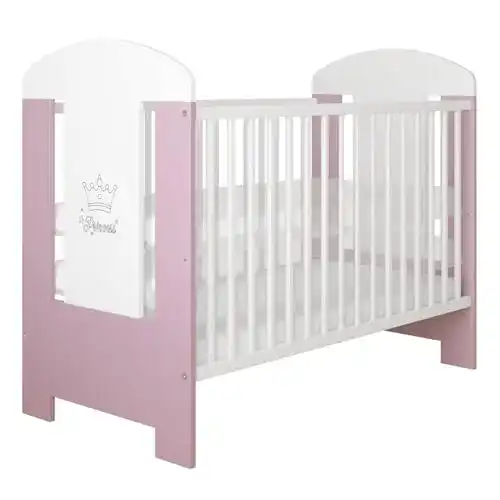 Babybett LCP Kids 120×60 cm in Weiß-Rosa für Kinder