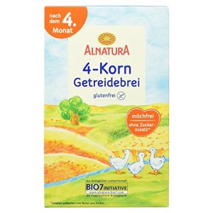 Barnmat Alnatura ekologisk 4-korns spannmålsgröt, glutenfri, 6 st