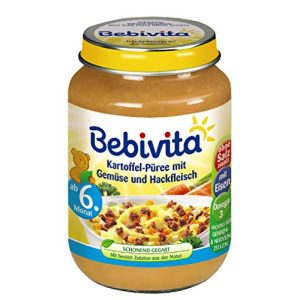 Comida para bebê Purê de batata Bebivita com legumes e carne picada