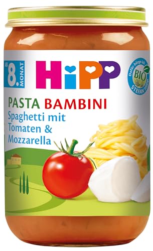 Comida para bebê HiPP Pasta Bambini, espaguete com tomate - comida para bebê hipp macarrão bambini espaguete com tomate