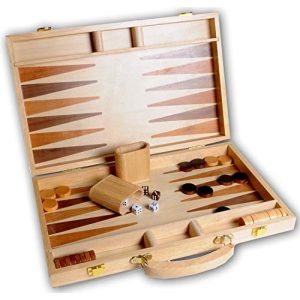 Set in legno intarsiato Backgammon Engelhart