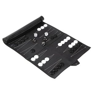 Backgammon NATUMO travel game, elegant, for rolling, artificial leather