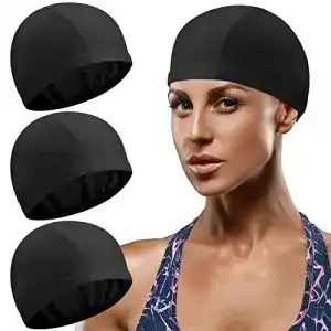 Badekappe syhood 3 stueck elastisch bequemer stoff